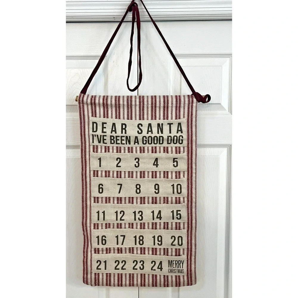 Primitives by Kathy Rustic Fabric Advent Countdown‎ Calendar Dog Christmas Sign